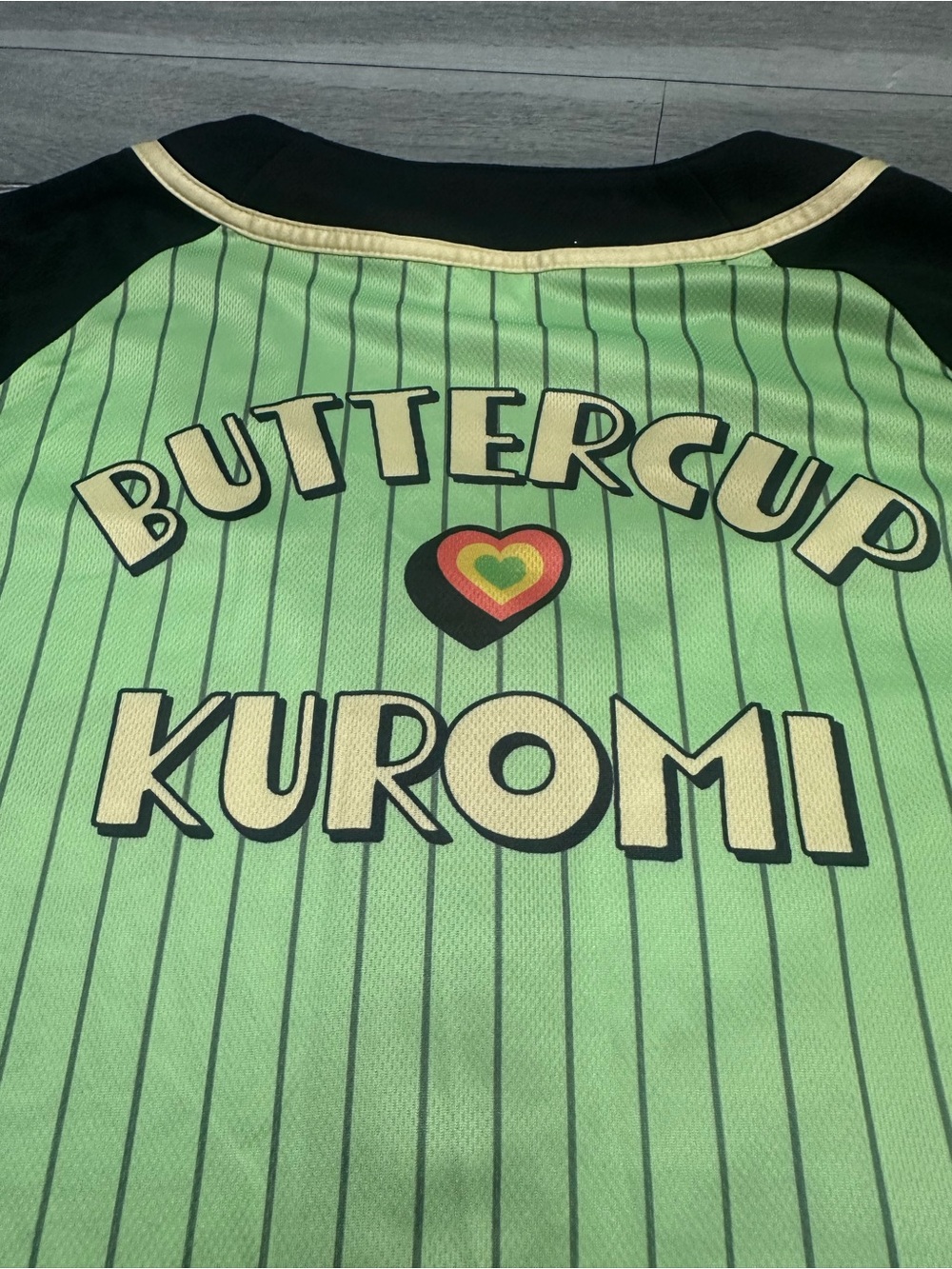 Hello Kitty Kuromi-Powerpuff Green Kuromi 'Besties' Baseball Cat Jersey - Picture 10 of 11